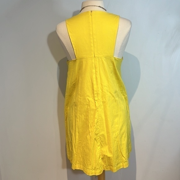 Free People yellow “V” neck mini dress size M/L - Picture 4 of 12